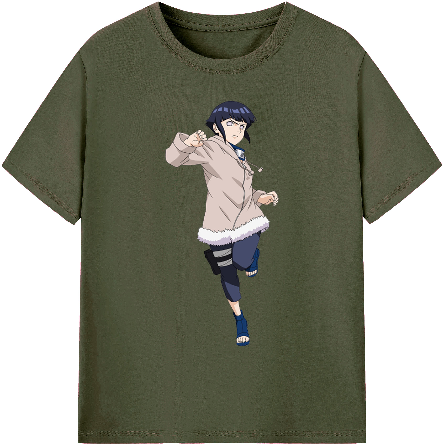 （画像用） NARUTO -ナルト- 日向ヒナタ Hyūga Hinata 綿100％ メンズ半袖Tシャツ｜肌触りやわらか＆通気性